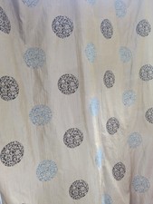 Large Gold/Teal Brocade Chenille Thick Long Lined Single Door Curtain