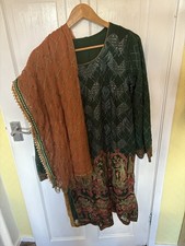 Green mehndi Pakistani Indian shalwar kameez size 14 Jazmin new without tags