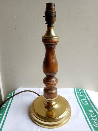 Vintage turned wood - wood, brass