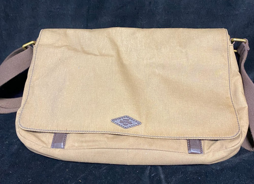 Brown fossil canvas cross body - canvas,