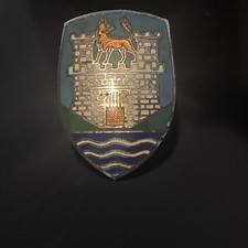 Vintage 1950's Volkswagen Wolfsburg Badge Emblem Trim Enamel Original VW RARE