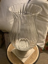 Huge Grey Wooden Stand Hurricane Lantern Candle Holder Glass