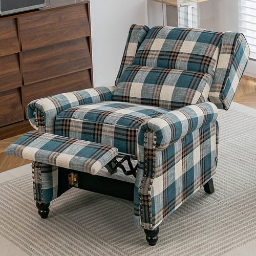 Tartan fabric chair recliner - tartan,