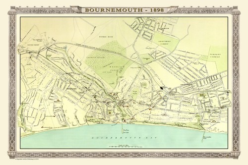 Old map bournemouth 1898 - old,