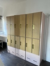 Lockers Wooden Sets of 4 Lockers In One Unit H. 2m Width 60cm Depth 50cm. Used