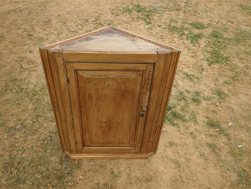 Antique pine corner cupboard - antique,