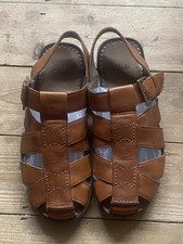 Vintage Style Clarks Size 9 43 Brown Leather Gladiator Sandals Shoes Jesus Mens