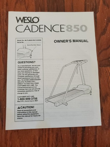 Weslo cadence treadmill 850 - weslo,