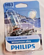 Philips WhiteVision Ultra Car Headlight Bulb HB3 Single Pack White Vision OPENED