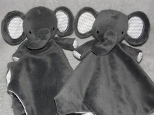 Sainsburys elephant comforter  soft toy TWO TU grey blankie black