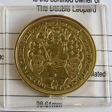 EDWARD III 1344 - 1351 DOUBLE LEOPARD HALLMARKED GOLD ON SILVER PROOF - coa