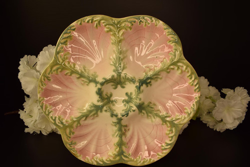 Antique french majolica oyster - antique,