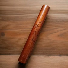 Vintage Wooden Single Cigar Travel Case Tube 8" Approx Cuban Havana Wood Holder