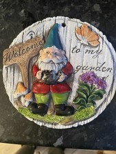 Latex Rubber Mould Garden gnome Plaque Fairy Garden Welcome Sign Mold