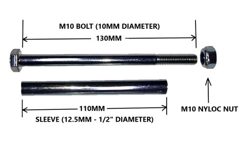 130mm axle spindle nut bolt - 130mm,