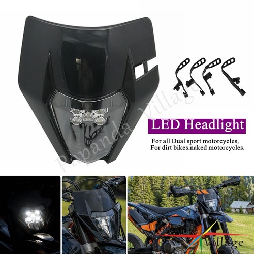 Black led headlight - black,