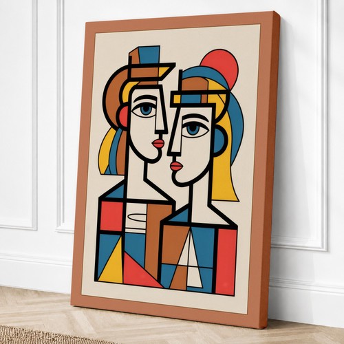 Geometric heads profile - heads, art
