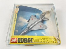 Vintage Corgi Lintoy Aircraft 1304 MIG-21 P.F Sliver In Original Case 1972