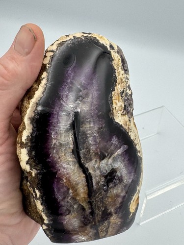 Blue john semi polished nodule - john,
