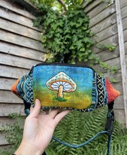 Festival Unisex Hippie Multicolored Mushroom Embroidery bum bag money belt