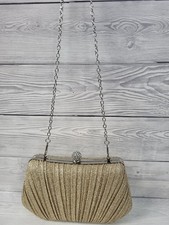 Quiz Gold Glitter Pleated Box Bag. PT