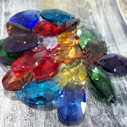 Faceted teardrop glass - teardrop,