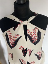 Zara Trafaluc XS Summer Playsuit Cream Black Pink UK 6 8 10 Holiday