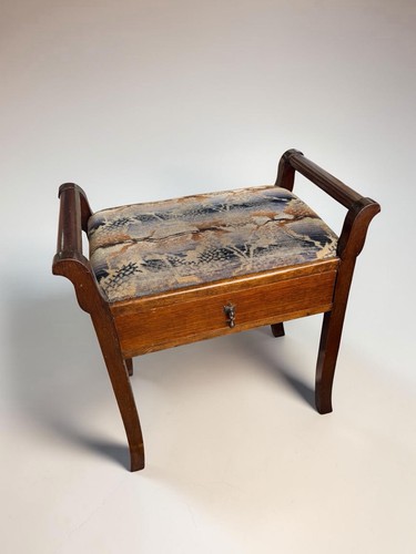Edwardian piano stool - piano,