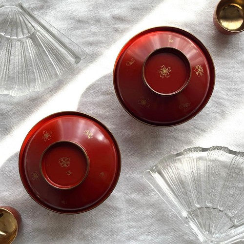 Antique lacquer lidded - antique, bowls
