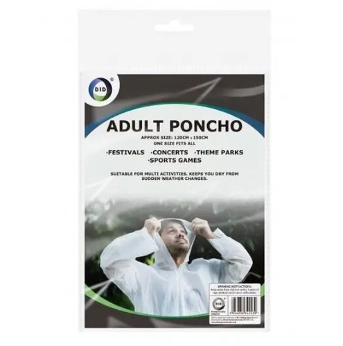 Waterproof poncho adult - poncho,