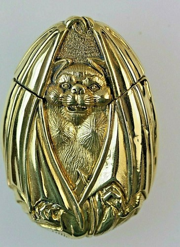 Gold plated bat match safe - match,