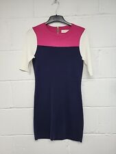 Fenn Wright Manson Knitted Jumper Dress.Navy Blue&Pink Colour Block.Size 10.PWB