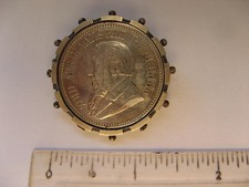 1892 South Africa 2 1/2 Shilling Silver Coin brooch