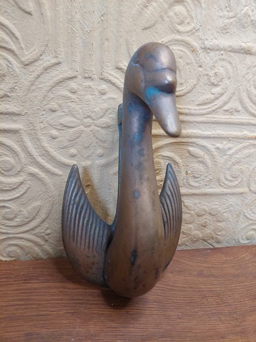 Vintage reclaimed brass swan - vintage,