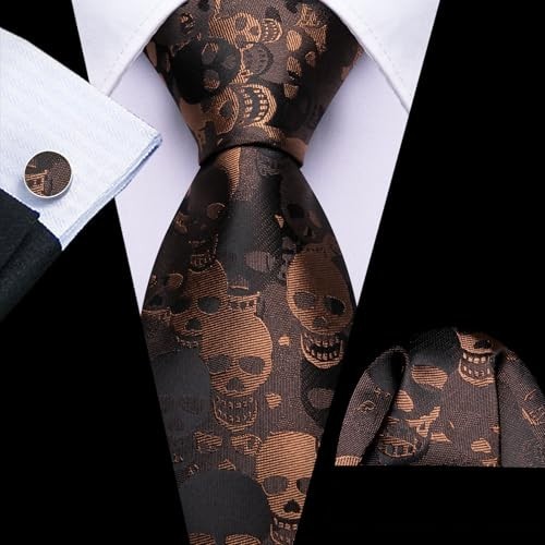 Men skull necktie - skull,
