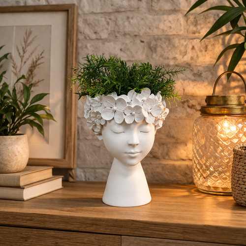 White resin head - white,