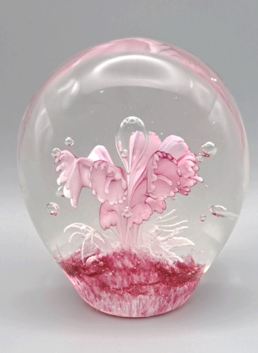 Pink glass flower - pink, art