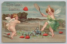 Fantasy Cupids Playing Tennis