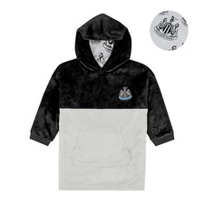 Newcastle United FC Boys Reversible Fleece Hoodie, Hooded Lounge Gown, One Size