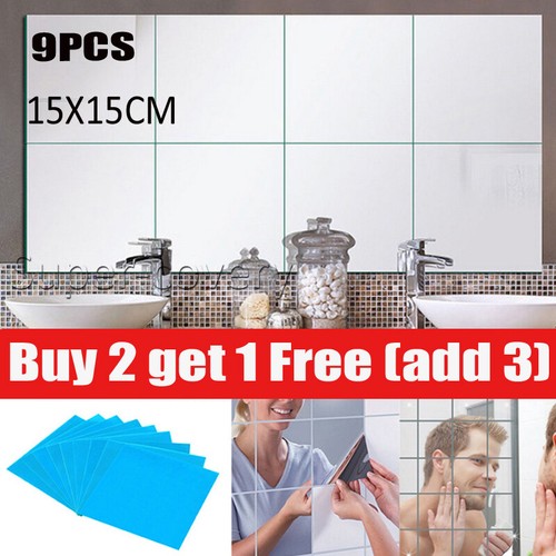 9pcs mirror tiles - mirror, wall
