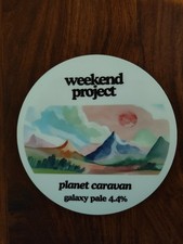 planet caravan weekend project ale cask  beer pump sign pub brewery