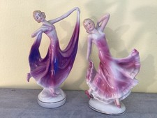 2 x ART DECO Handpainted