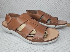 Clarks Trigenic Trisand Bay Tan Leather Walking Sandals Size UK 9G  VGC  RRP £70