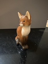 Lomonosov Vintage Russian Porcelain Figurine Orange Red Fox, Signed USSR
