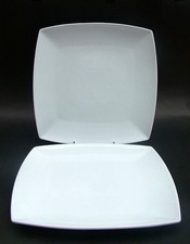 TWO Sainsburys Tu Square White Dinner Plates 27cm (10.5") in Excellent Condition