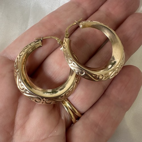 9ct gold large - large, hoop