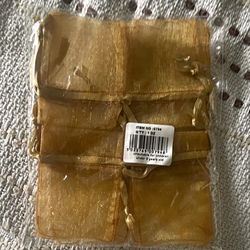 Gold organza drawstring - organza,