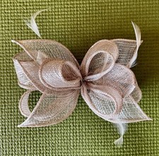 Champagne and Silver Clip-on Fascinator