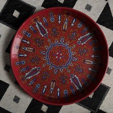 Vintage Round Red Blue Metal