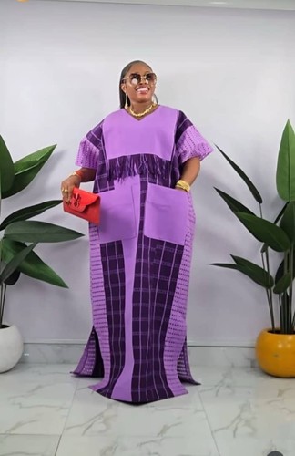 Purple african kaftan dress - purple,